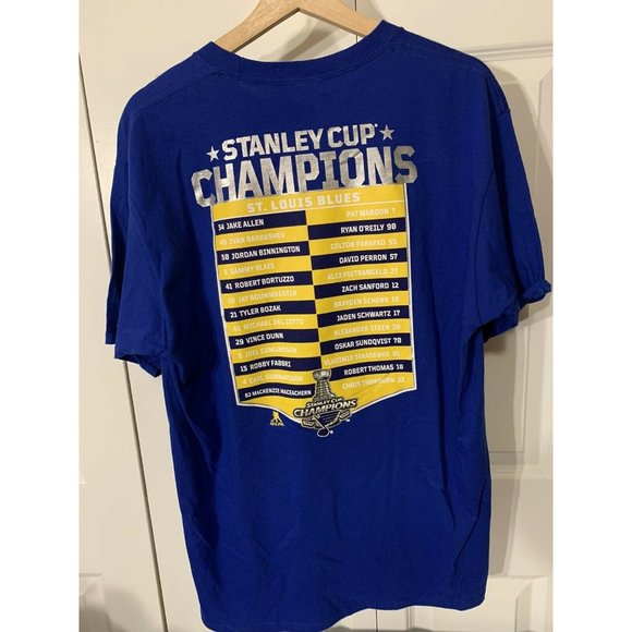 New‎ St. Louis Blues SZ L Port & Company Stanley Cup Champions 2019  NHL T-Shirt - Picture 8 of 8